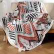 Boho Woven Throw Blanket – Colourful Geometric Pattern with Tassels