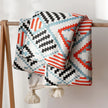 Boho Woven Throw Blanket – Colourful Geometric Pattern with Tassels