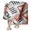 Boho Woven Throw Blanket – Colourful Geometric Pattern with Tassels