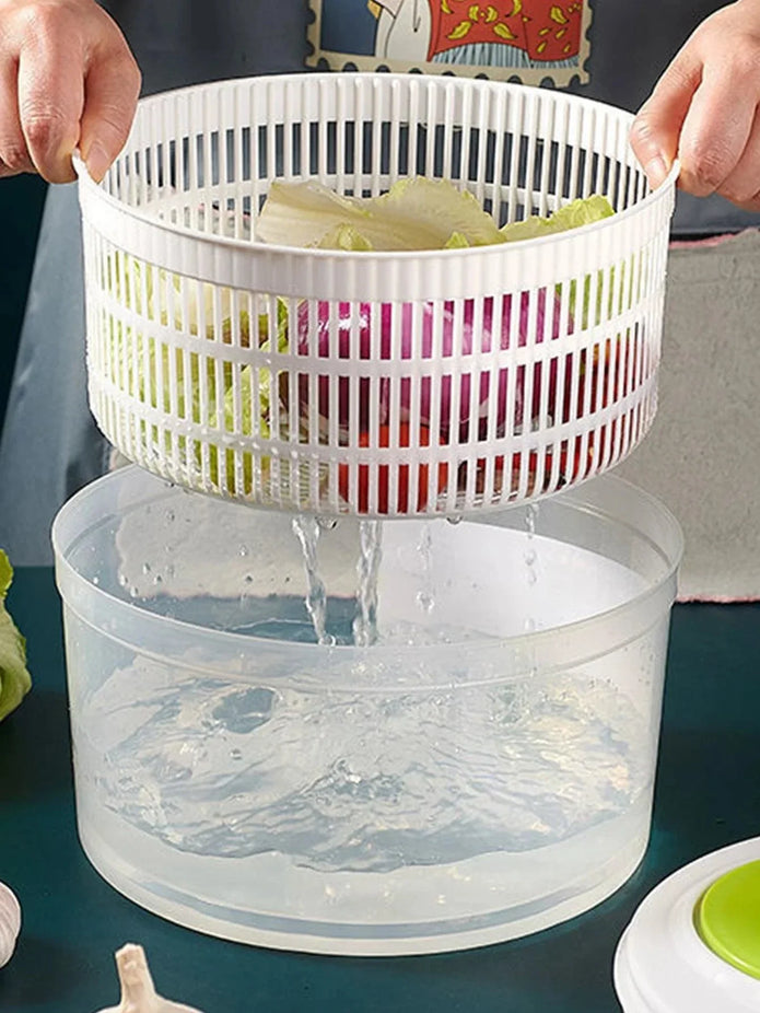 Manual Salad Spinner – Easy Hand-Crank Lettuce Dryer for Fresh Salads