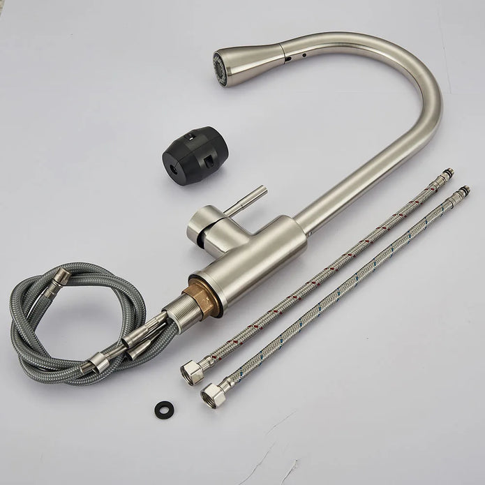 Modern Kitchen Faucet – Movable Spout with Durable Nickel Finish