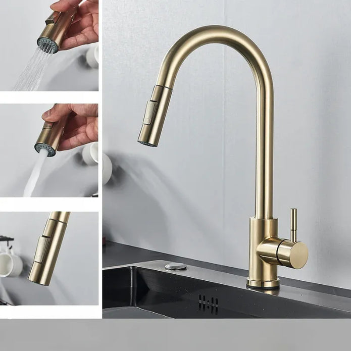 Modern Kitchen Faucet – Movable Spout with Durable Nickel Finish