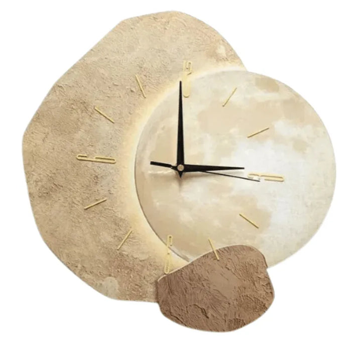 Modern LED Wall Clock – Artistic Stone Design with Natural Elegance