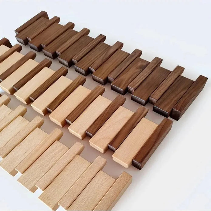 Modern Wooden Wall Rack – Stylish Foldable Hooks for Entryway Storage