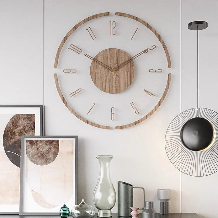 Nordic Wooden Wall Clock – Simple & Elegant Design for Modern Interiors