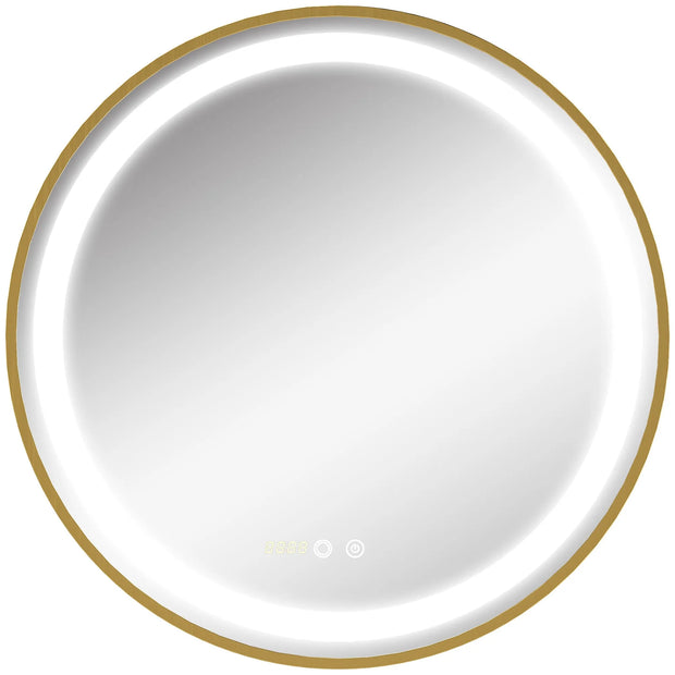 Round LED Bathroom Mirror – Time Display and Memory Function for Modern Spaces