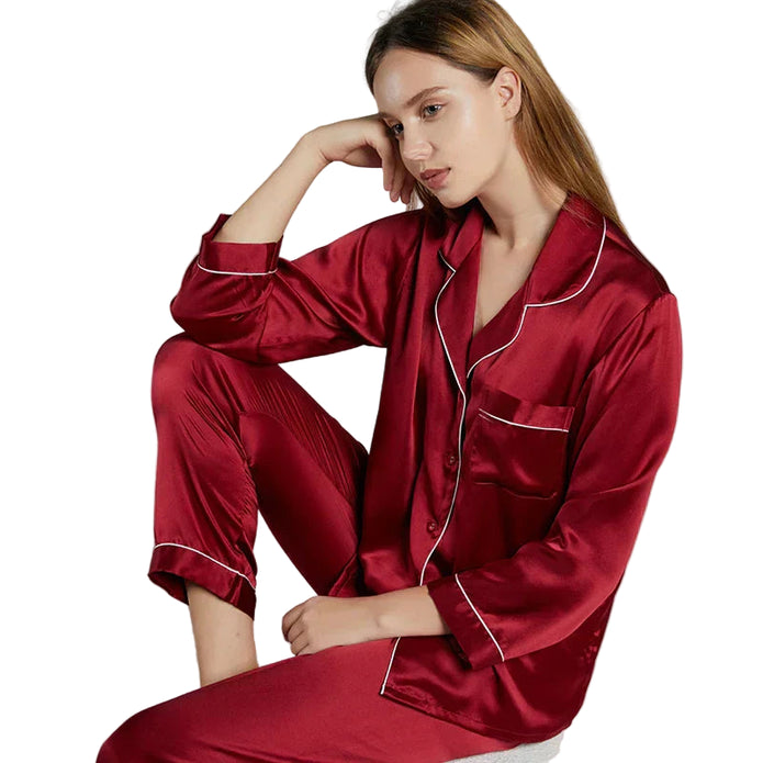 Women’s Satin Pajama Set – Comfort & Elegance for Nighttime Relaxation